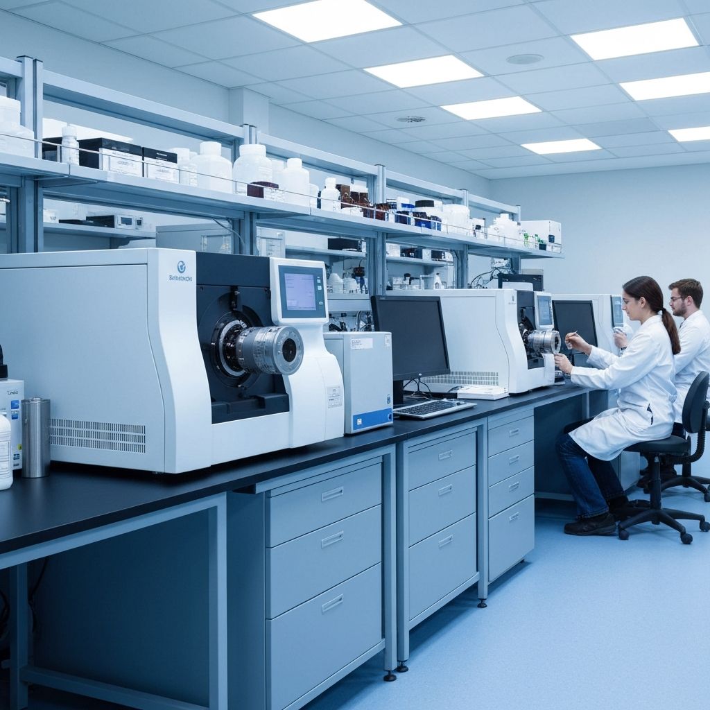 Modern GC-MS mass spectrometry system in a laboratory